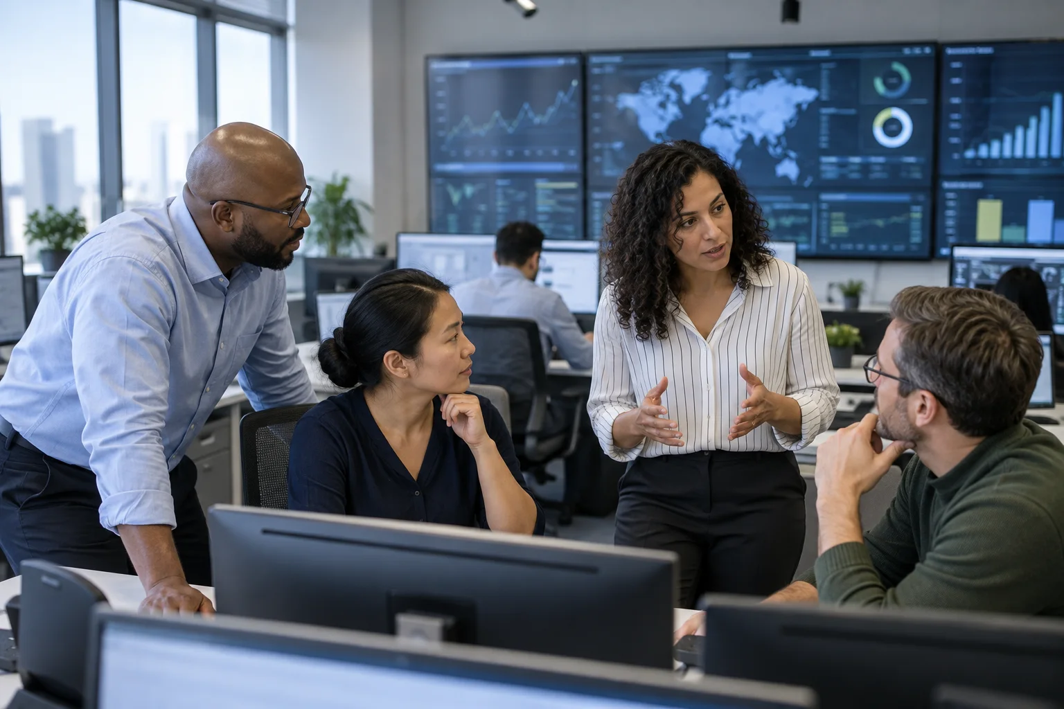 Enterprise team coordinating digital operations