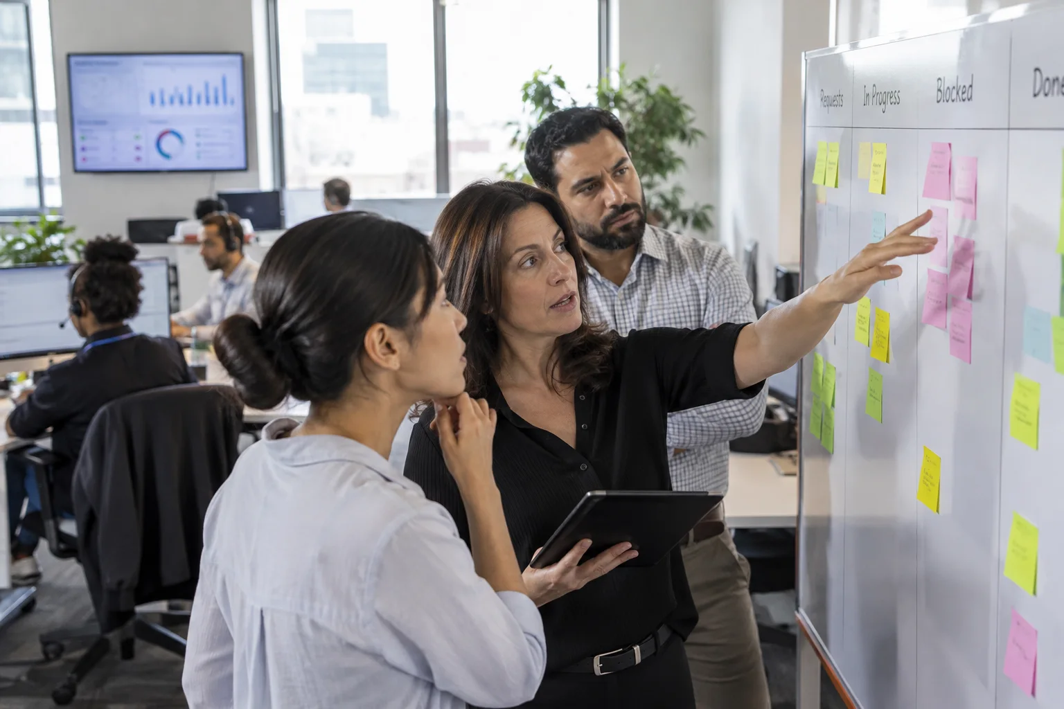 Operations team identifying workflow bottlenecks